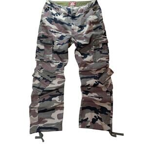 Matchstick Cargo Pants Mens 36 Camouflage Multi Pocket Utility Military Y2K